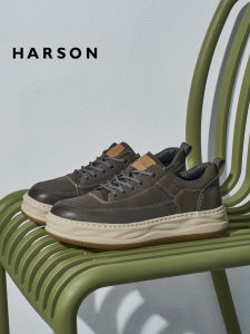 Harson Mens Winter Shoes New Style Thick Bottom Casual Board Shoes Leather Soft Bottom Business Casual Shoes Comfortable