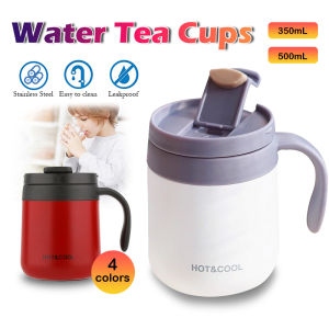 Stainless Steel Coffee Cup 350/500ml Coffee Mug Thermal Vacuum Insulated Thermal Flask Cup Thermos Cup Office Mug Handle Cup 咖啡杯