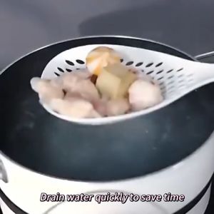 Kitchen Utensils Nylon Scoop Colander Spoon Food Drainage Filter Pasta Sieve with Handle