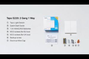 TP-Link Tapo S220 Smart Wall Switch | 2-Gang | No Neutral Wire | Battery Powered | Control Multiple Lights