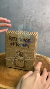 Toast Box Bread Kraft Motif Tebal Premium Isi 50 PCS Dus Sandwich Roti Lapis Kentang Goreng Kemasan Makanan Ringan UMKM Murah Terlaris Box Snack Packing