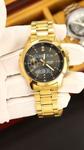 Jam Tangan Pria Dewasa Fashion Formal SKMEI 2284 Analog-Digital Rantai Stainless Steel Original