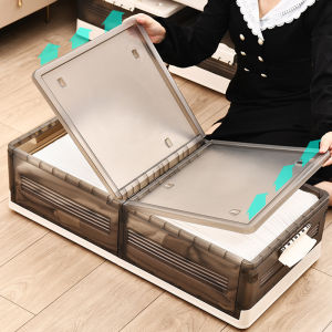 Homy Underbed Storage Box with 6 Wheels  Double Sided Folding Under Bed Storage Box Clothes Organizer