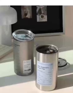 Tumbler Coffee Cup Stainless Steel Free Sedotan Botol Minum Aesthetic
