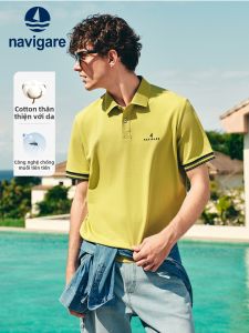Navigare | Yellow Leisure Turn-down Collar Short-sleeved Polo Shirt
