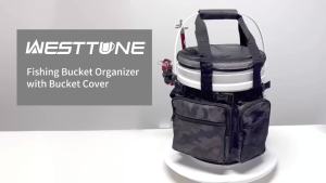 WESTTUNE Fishing Bucket Organizer with Bucket Cover Ice Fishing Tackle Bag 5 Gallon Bucket Tool Bag for Fishing Gear & Accessory