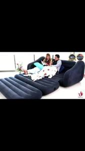INTEX Inflatable Sofa Bed Folding Double Sofa Lazy Inflatable Mattress Katil Tilam Angin 66552 INTEX双人充气沙发床可折叠双人沙发懒人充气床垫