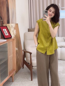 YUFUQING | French Ruffle Sleeveless Shirt Womens Summer New Style High Quality Single Button Elegant Top Fashion Commute Style Loose Fit