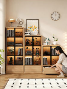 Real Wood Glass Door Bookcase