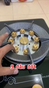BẾP GAS DƯƠNG 9 ĐẦU ĐỐT IKURA (tiết kiệm gas ) TẶNG BỘ VAN DÂY model: 222A
