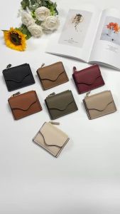 HANKE Plain Snap Button Bifold Small Wallet with Card Slot and Zipper Coin Purse