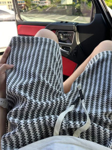 Quần Short Dệt Kim American Retro Cho Nam Mùa Hè Mỏng Họa Tiết Ngựa Vằn Quần Dài Năm Inch Rộng Rãi Thoải Mái Thoáng Khí