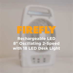 Firefly 8" Oscillating 2- Speed Fan with 18 LED Desk Lamp Torch Light & USB Mobile Phone Charger - FEL625