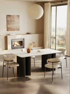 Customizable Luxury Marble Dining Table and Chairs