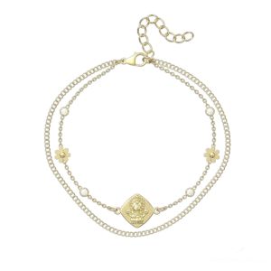 2 in 1 สร้อยข้อมือพระแม่ลักษมีเทวีแห่งความรักและความร่ำรวยอีกด้านเป็น โอม (ॐ) สัญลักษณ์องค์พระพิฆเนศ