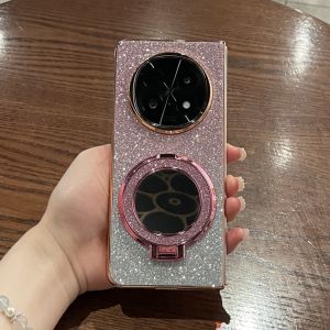 Luxury Gradient Diamond Flashing Folding Screen Phone Case for OPPO Find N5 Womens Style Shockproof Anti-fall Leather Cover