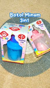 3in1 Botol Susu Anak Bayi NINIO Karakter Lucu / Training Cup Botol Bayi Belajar Minum Sedotan Karakter Anti Tumpah Bayi Baru Lahir BTL-08