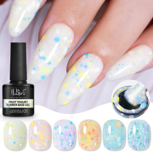 AWStorG 7.5ml Yogurt White Nail Gel Polish Glitter Chip-Resistant Long Lasting UV/LED Vernis Gel for Spring Summer Nails DIY