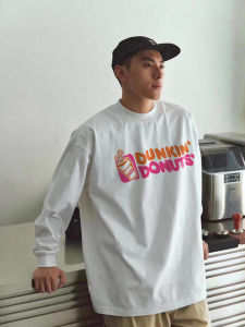 Áo Thun Dài Tay in Chữ Màu Hồng Phong Cách Mỹ Dành Cho Nam Mùa Thu Áo Lót Thiết Kế Nhỏ Chất Liệu Cotton Áo Thun Thường Ngày Chống Khuẩn