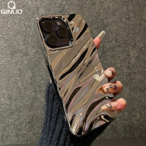 เคสโทรศัพท์ลายคลื่นนุ่มหรูหรา สำหรับ iPhone 17 Air 16 E 15 14 Plus 13 12 11 Pro Max เคลือบเงา กันกระแทก แฟชั่น