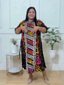 Termurah - Daster jumbo terbaru Twill rayon super premium kekinian Batik viral pekalongan lengan pendek modern Busui || Gamis dress midi best seller.