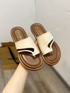 รองเท้าแตะส้นแบนแบบสวมหัวสไตล์ฝรั่งเศสสำหรับผู้หญิงในช่วงฤดูร้อนที่สวมใส่กลางแจ้งแบบลำลองและเรียบง่ายสำหรับใส่กับกระโปรง