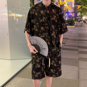 Vintage Chinese Style Mens Summer Clothing Set