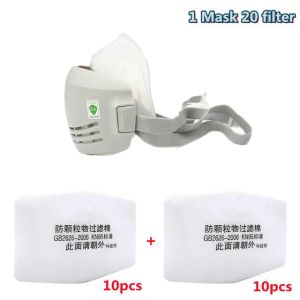 Dust Mask  20pcs Filter Cotton Respirator Half Face Dust-proof Mask Anti Industrial Construction Dust Haze Fog Safety Gas mask