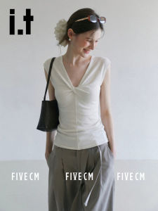 Retro Sleeveless Pure Color Fitted T-shirt