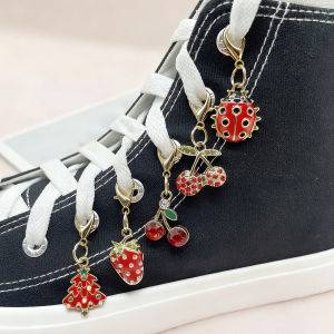 5PCS Strawberries Shoe Charms Cherry Shoes Decorations DIY Ladybug Shoe Pendant Accessories Mutlifunctional Tree Shoe Clips