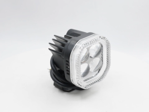 2PCS Universal 3 Inch 100W Yellow LED Work Light Square Mini Waterproof Driving Light Fog Light