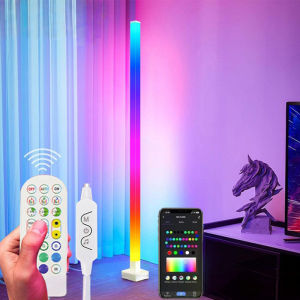 RGB LED Smart Corner Floor Lamp Dimmable APP Control RGB LED Modern Mood Lighting  Stand Lights for Bedroom Gaming Living Room