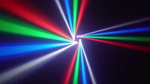 Mini Moving Head Stage Effect Light 4 Arm DMX Sound Control LED RGBW Beam Red Green Laser Strobe 3 in 1 For Disco DJ Party Bars