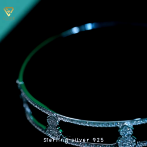 LORE Jewellery - Gelang Moissanite Lapis Emas 18k - Meera Silver Bangle Bracelet 0.01 Carat [After Sales Warranty]