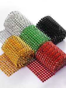 Multi-Color Plastic Studs 0.2/0.5/1 Yard Mesh Fabric for DIY Craftsand Clothing Decor Sewing & Knitting Accessories