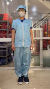 Bộ Trang Phục Gile Khử Tĩnh Điện Màu XANH YA Cho Công Nhân Phòng Sạch | Hình thật hàng sẵn nhiều