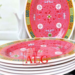 PROMO 1/2LUSIN PIRING SAJI OVAL MOTIF TINGKOK TERLARIS