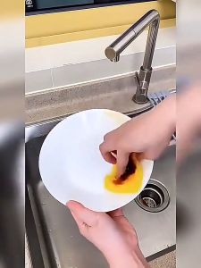 TZ22  Dishwashing sponge wood pulp dish cleaning sponge Swelling Thick Sponge Span pencuci pinggan mangkuk 木浆海绵洗碗神器