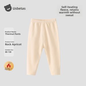 Bepies Childrens Warm Pants High Waist Fleece Self-Heating Boys Girls Autumn Winter Thermal Underwear Casual Style Cotton Blend