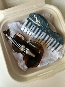 French Artistic Large Violin Guitar Piano Acetate Clip Creative Musical Instrument Hair Clip Stylish Fashionable Hair Accessories