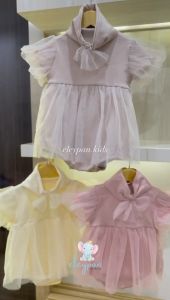 Gaun Pesta Bayi Perempuan Free Bandana Impor / White Dress Anak Cewek Renda Tutu Bonus Headband Import