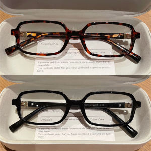 1/2pcs Myopia Glasses Tortoiseshell  Black Anti Blue Light Rectangular Glasses Flat Light Glasses That Can Be Worn During Work