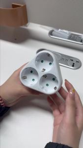 Ổ Cắm Điện Đa Năng CILIA EU Loại F 3 Kiểu C 3 Chấu Tiết Kiệm Không Gian Công Suất Tối Đa 3680W Dùng Cho Hộ Gia Đình