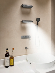DXD | Waterfall In-wall Embedded Copper Shower Set Large Top Spray