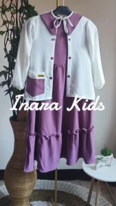 Setelan Anak Viral Crinkle Airflow / Inara Set Kids Crinkle / Baju Setelan Anak Perempuan Inner dan Outer