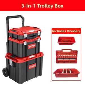 Devon | Rolling Multi-functional Tool Box for Fishing Tackle Photography Equipment Storage