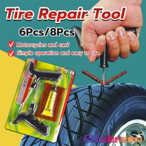 Tubeless Tire Repair Tools Kit Emergency Tire Patch Kit for Car / motorcycle 8pcs/6pcs