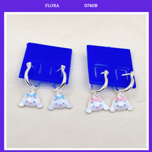 FLORA 0740B - Bông tai bạc ta hình nhân vật Sanrio Cinnamoroll dành cho bé gái