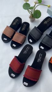 sandal wedges wanita kokop./slop webing bisban rawis terbaru