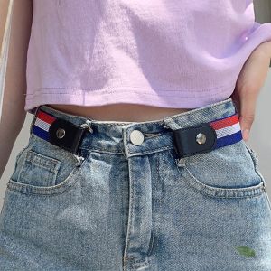 Invisible Seamless Lazy Womens Belt Korean Style Jumping Wardrobe Elastic Waistband for Military Training And Jeans